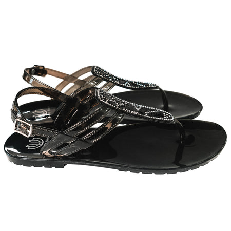 Black - Leaves Sandals